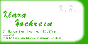 klara hochrein business card